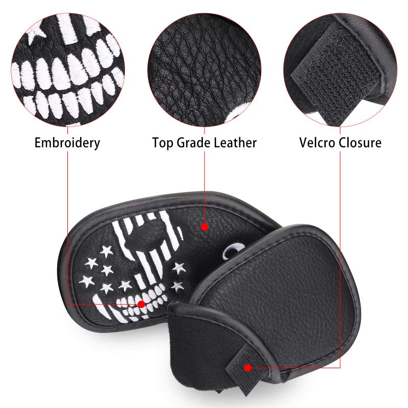 غطاء رأس Caiobob Mytag Golf Iron Head غطاء رأس إسفين مجموعة غطاء رأس من الجلد الصناعي الأسود على شكل جمجمة هيكل عظمي (مجموعة حديد 10 قطع (3 4 5 6 7 8 9 P A S)) - Image 4